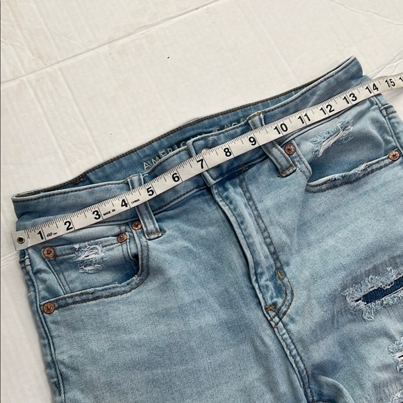 American Eagle Outfitters Jeans patches underneath distress Next Level Stretch 8 - Picture 11 of 14